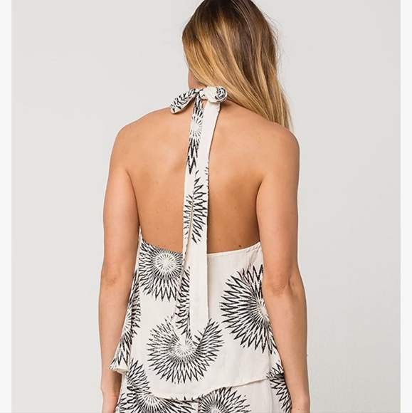 Billabong Moon Bud Printed Mock Neck Halter Top Small - Picture 4 of 13